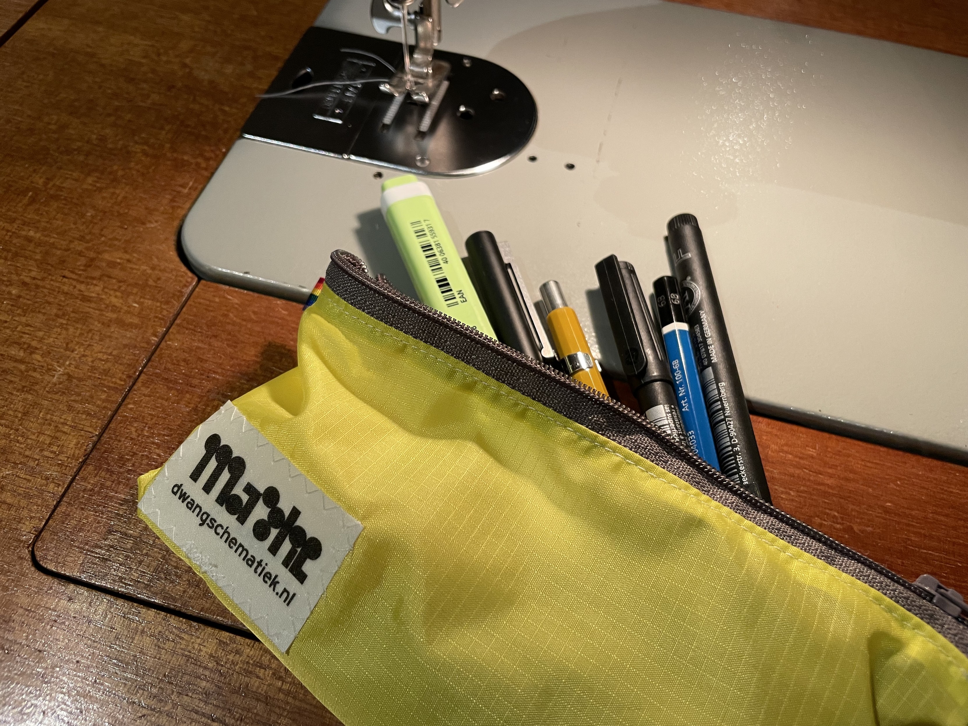 The pencil pouch, open. 