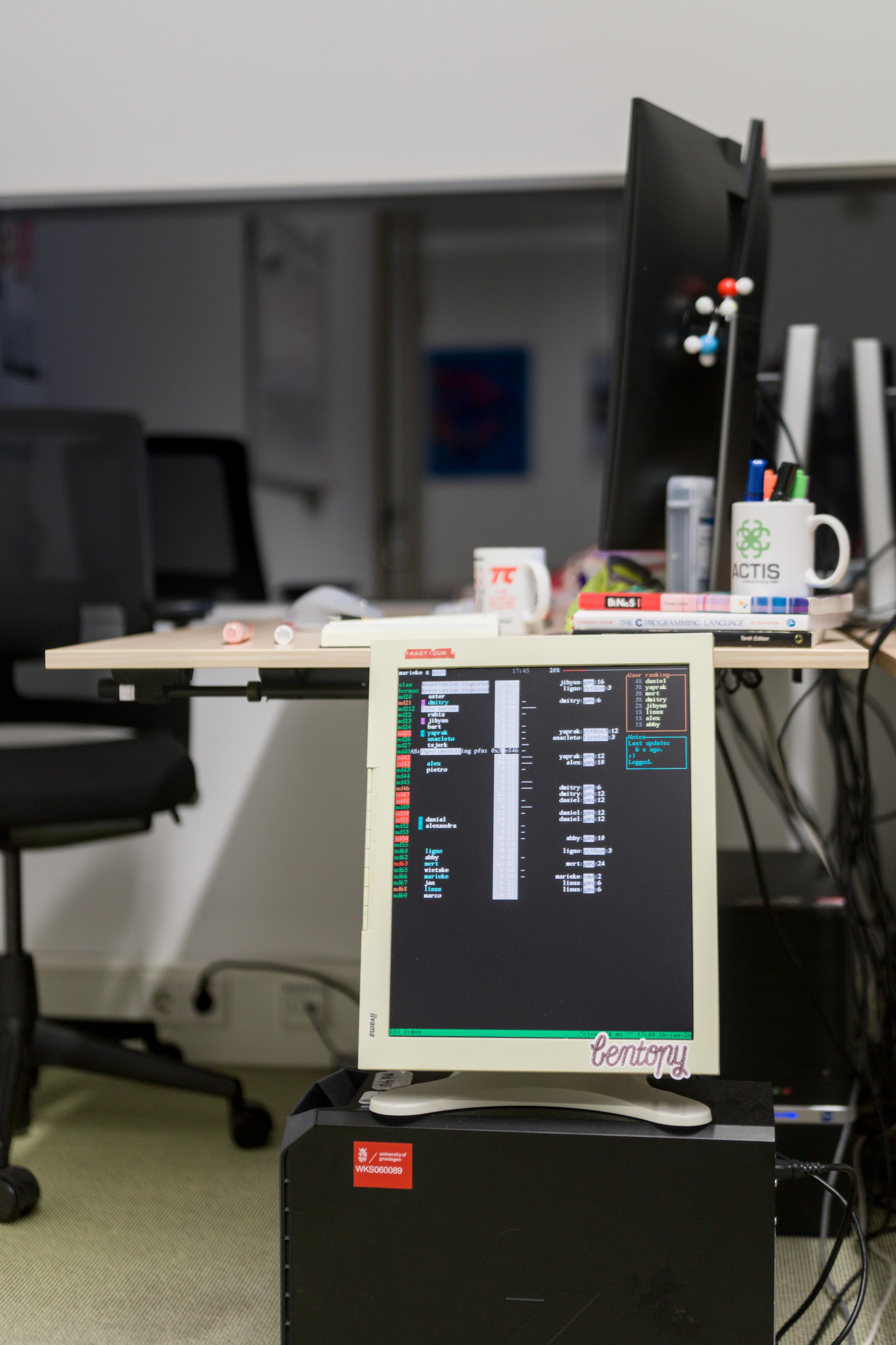 A closer view of the lab usage monitor.