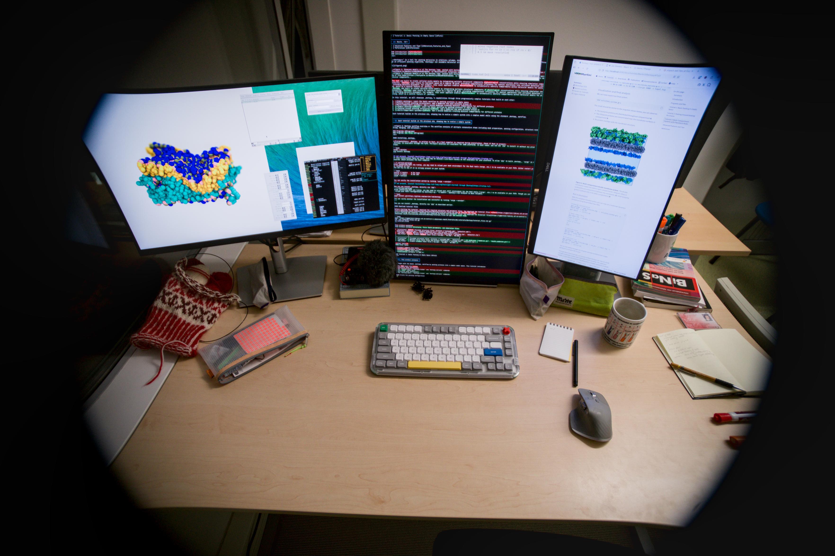 Wide-angle view of the desk.